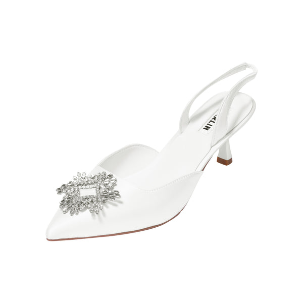 2 INCHES WHITE POSIE SLINGBACK